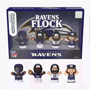 NEW Fisher Price Little People Baltimore Ravens NFL Collector Football Set
